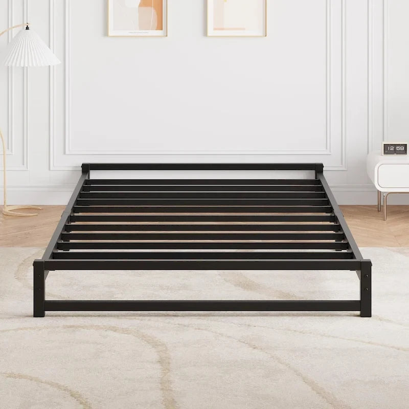 Metal Platform Bed Frame with Steel Slats Support