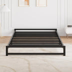 Metal Platform Bed Frame with Steel Slats Support