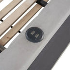 Full Size Upholstered Daybed with Twin Size Pop Up Trundle and USB Ports, Modern Daybed Frame Sofa Bed with L-Shaped Backrest