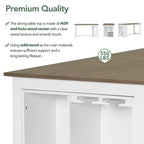 Multi-Functional Counter Height Dining Set Kitchen Bar Dining Table Set with 9 Wine Compartment Wine Glass Holders for Kitchen