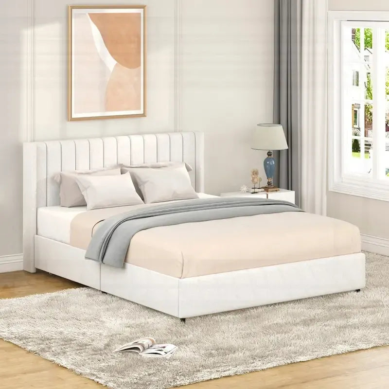 Luxurious Tufted Platform Bed with Dual Storage Drawers for Ultimate Comfort