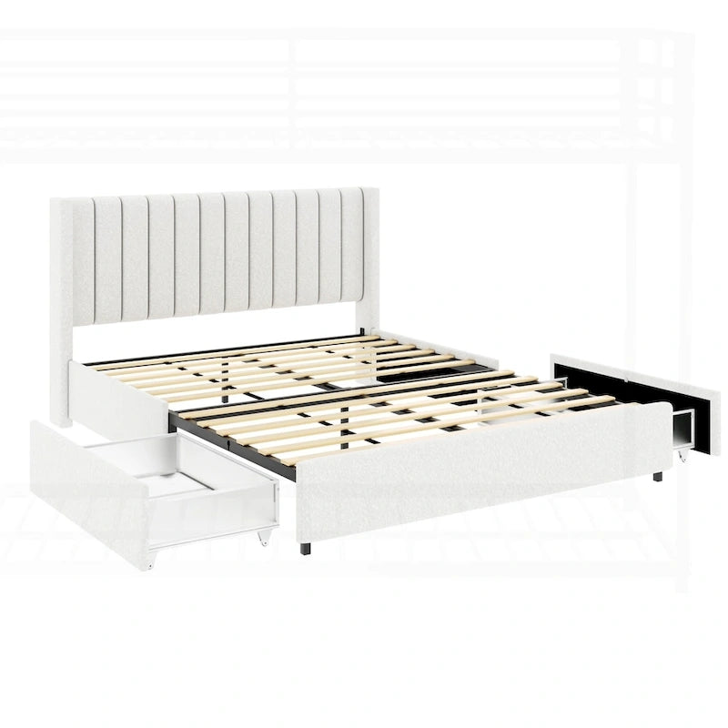 Luxurious Tufted Platform Bed with Dual Storage Drawers for Ultimate Comfort