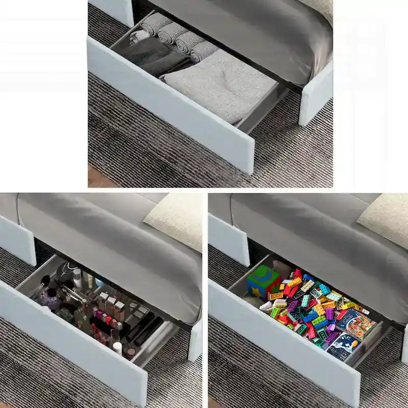 Luxurious Tufted Platform Bed with Dual Storage Drawers for Ultimate Comfort