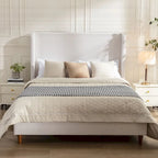 Graceful Wingback Upholstered King Bed for Dreamy Nights