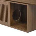 Extendable TV Stand with Cat Cushion,Modern TV Stand for TVs Up to 85 , Entertainment Center with Sliding Door