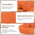 103.5  Lamb Velvet Armless Sofa with 6 Pillows and Floating Design