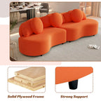 103.5  Lamb Velvet Armless Sofa with 6 Pillows and Floating Design