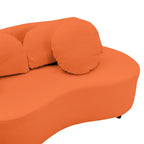 103.5  Lamb Velvet Armless Sofa with 6 Pillows and Floating Design