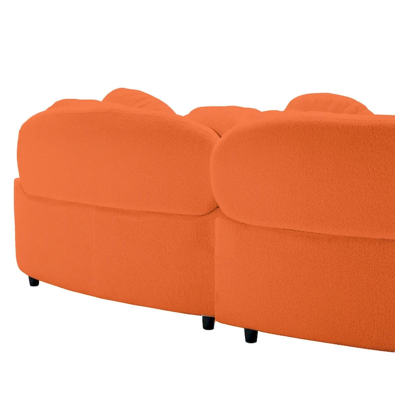 103.5  Lamb Velvet Armless Sofa with 6 Pillows and Floating Design