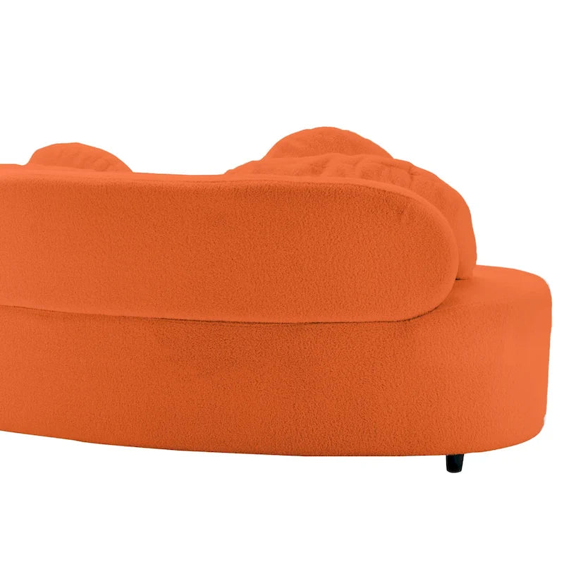 103.5  Lamb Velvet Armless Sofa with 6 Pillows and Floating Design