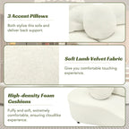 103.5  Lamb Velvet Armless Sofa with 6 Pillows and Floating Design