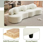 103.5  Lamb Velvet Armless Sofa with 6 Pillows and Floating Design