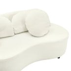 103.5  Lamb Velvet Armless Sofa with 6 Pillows and Floating Design