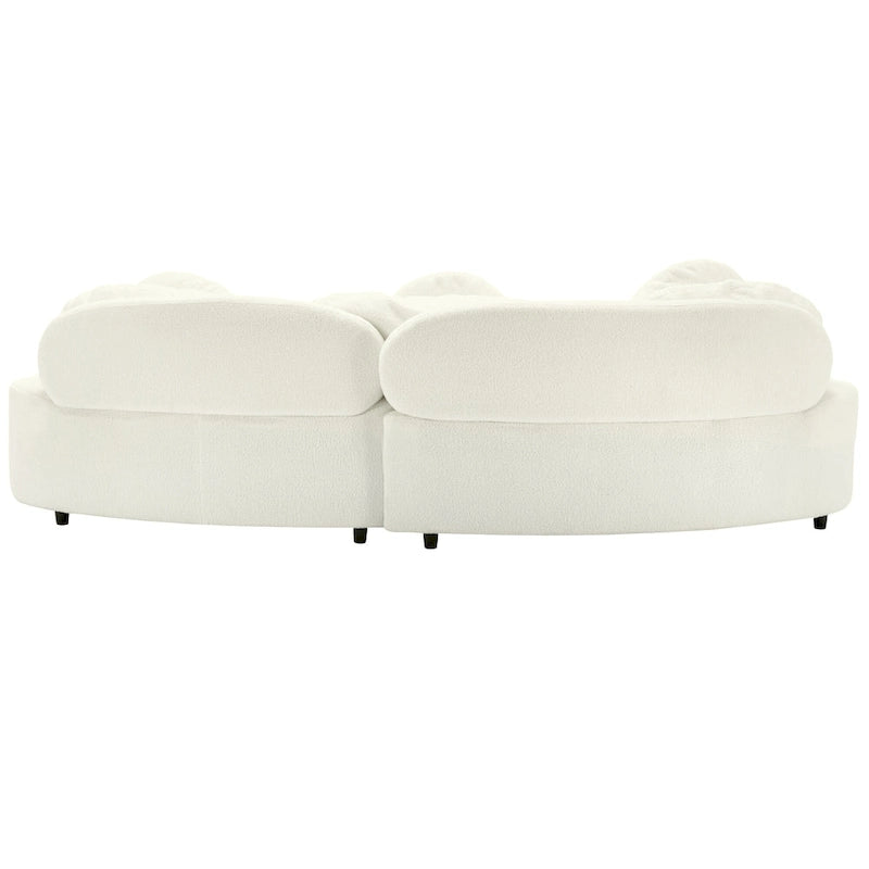 103.5  Lamb Velvet Armless Sofa with 6 Pillows and Floating Design