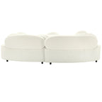 103.5  Lamb Velvet Armless Sofa with 6 Pillows and Floating Design