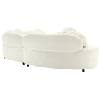 103.5  Lamb Velvet Armless Sofa with 6 Pillows and Floating Design