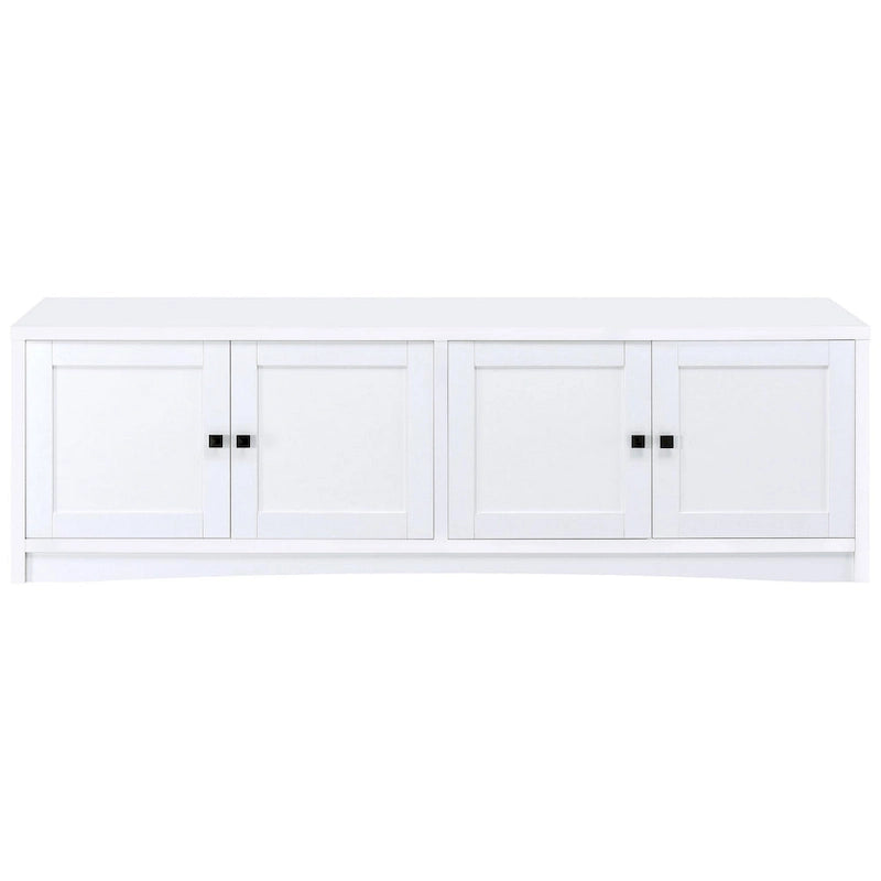Donna TV Stand Media Cabinet with 4 Doors, White Melamine 78 Inch