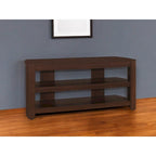 42 Inch Dark Brown Wood TV Stand with Open Shelves for 55 Inch TV Media Console for Living Room - 19.75 H x 15.5 W x 42 L