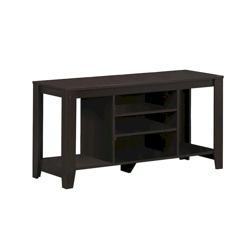 Contemporary Wood TV Console with Open Storage 48-Inch Entertainment Stand for 55 Inch Screens - 24.25 H x 17.25 W x 47.75 L