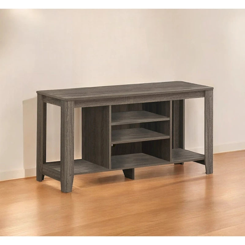 Contemporary Wood TV Console with Open Storage 48-Inch Entertainment Stand for 55 Inch Screens - 24.25 H x 17.25 W x 47.75 L