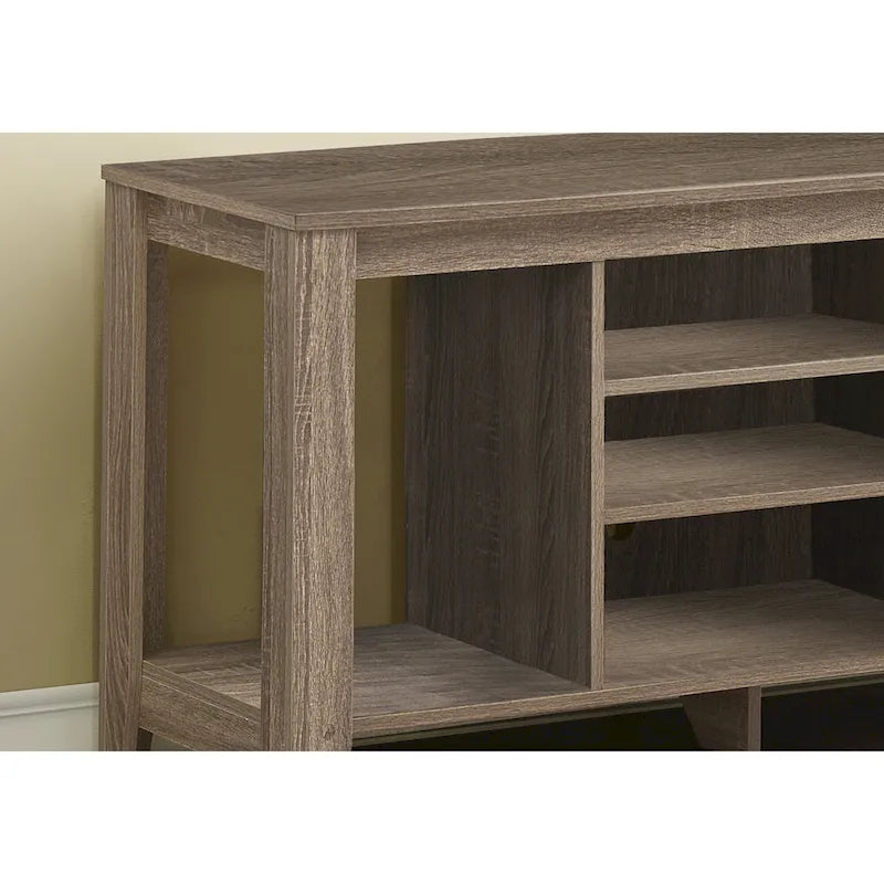 Contemporary Wood TV Console with Open Storage 48-Inch Entertainment Stand for 55 Inch Screens - 24.25 H x 17.25 W x 47.75 L