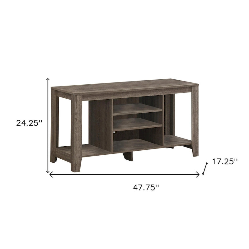Contemporary Wood TV Console with Open Storage 48-Inch Entertainment Stand for 55 Inch Screens - 24.25 H x 17.25 W x 47.75 L