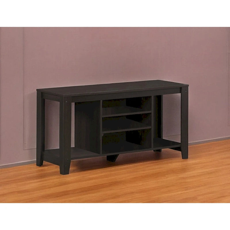 Contemporary Wood TV Console with Open Storage 48-Inch Entertainment Stand for 55 Inch Screens - 24.25 H x 17.25 W x 47.75 L