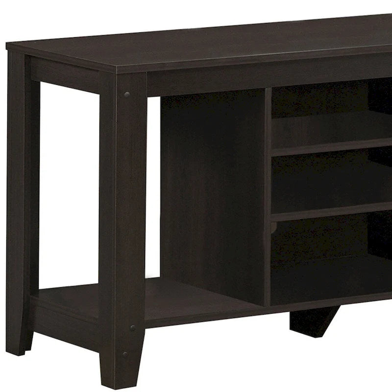 Contemporary Wood TV Console with Open Storage 48-Inch Entertainment Stand for 55 Inch Screens - 24.25 H x 17.25 W x 47.75 L