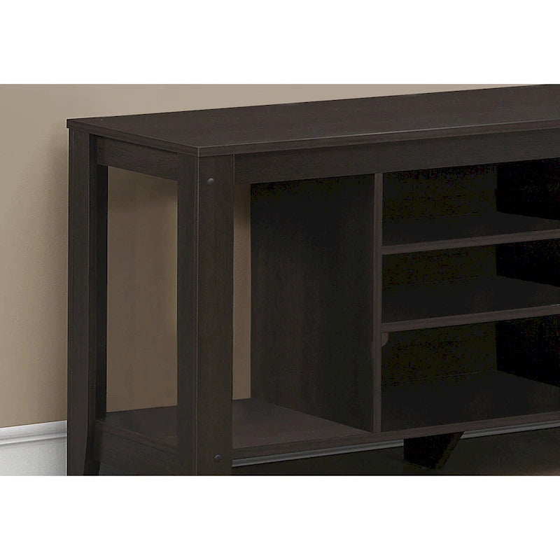 Contemporary Wood TV Console with Open Storage 48-Inch Entertainment Stand for 55 Inch Screens - 24.25 H x 17.25 W x 47.75 L