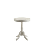 22  High Round Wooden Pedestal Side End Table with Matte Finish for Living Room or Bedroom - 18L x 18W x 22H
