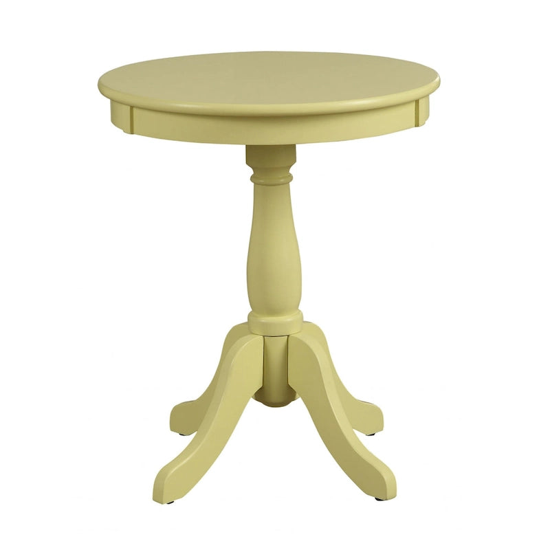 22  High Round Wooden Pedestal Side End Table with Matte Finish for Living Room or Bedroom - 18L x 18W x 22H