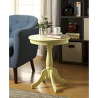 22  High Round Wooden Pedestal Side End Table with Matte Finish for Living Room or Bedroom - 18L x 18W x 22H