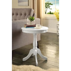 22  High Round Wooden Pedestal Side End Table with Matte Finish for Living Room or Bedroom - 18L x 18W x 22H