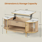 Lift Top Coffee Table Storage Compartment Barn Door