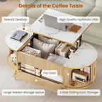 Lift Top Coffee Table Storage Compartment Barn Door