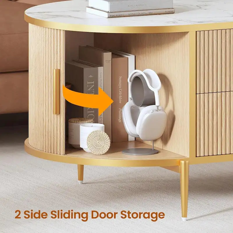 Lift Top Coffee Table Storage Compartment Barn Door