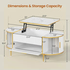 Lift Top Coffee Table Storage Compartment Barn Door