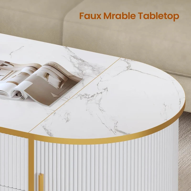 Lift Top Coffee Table Storage Compartment Barn Door