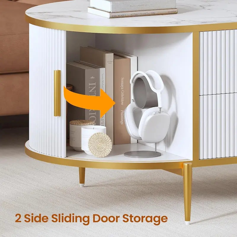 Lift Top Coffee Table Storage Compartment Barn Door