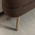 Storage Ottoman Bench with Wood Legs,Oval End of Bed Bench Indoor Ottoman W/Adjustable Foot Nails for Living Room