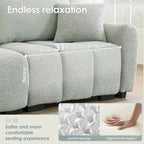 100  L-Shaped Sofa Boucle Fabric Couch with Movable Ottoman