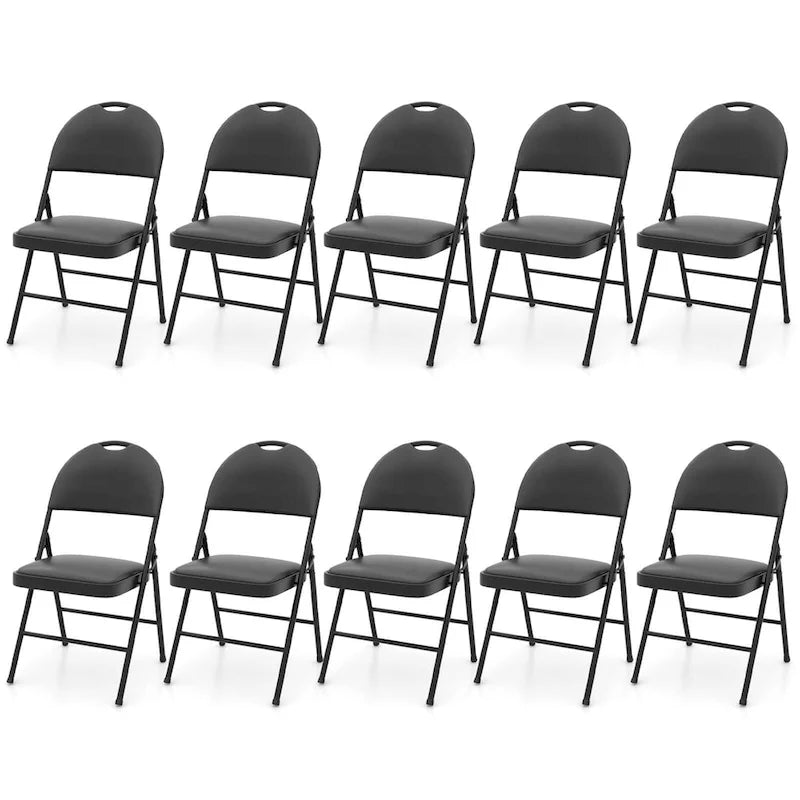 Costway 2/4/8/10/12 PCS Folding Padded Party Chairs with Metal Frame