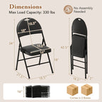 Costway 2/4/8/10/12 PCS Folding Padded Party Chairs with Metal Frame