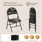 Costway 2/4/8/10/12 PCS Folding Padded Party Chairs with Metal Frame