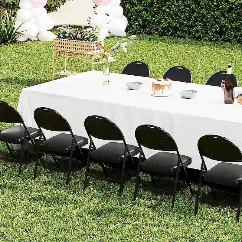 Costway 2/4/8/10/12 PCS Folding Padded Party Chairs with Metal Frame