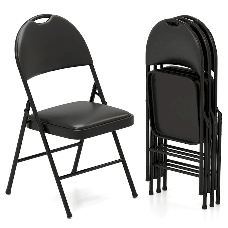 Costway 2/4/8/10/12 PCS Folding Padded Party Chairs with Metal Frame