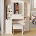 29.2  Small Size Left Bedside Cabinet Vanity Table + Cushioned Stool