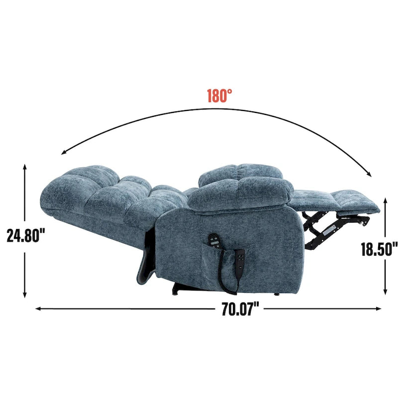 Dual Motor Power Lift Recliner Chair with Massage and Heat for Elderly People, Large Lazy Single Boy Recliners with Power-Remote