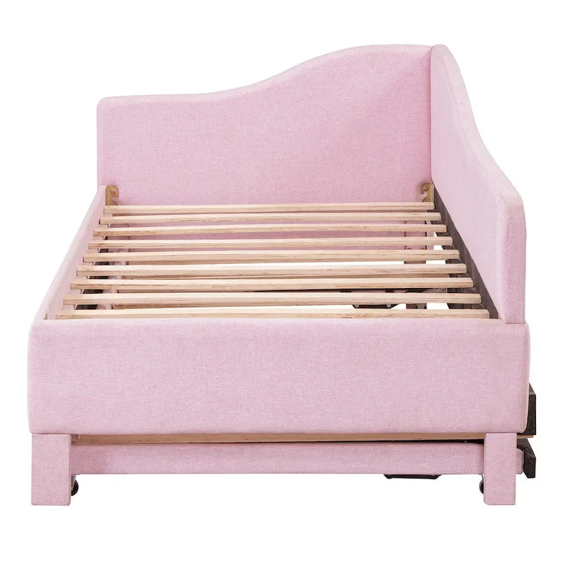 Twin Size Upholstered Daybed with Pop Up Trundle
