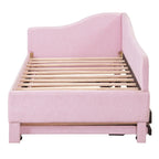 Twin Size Upholstered Daybed with Pop Up Trundle